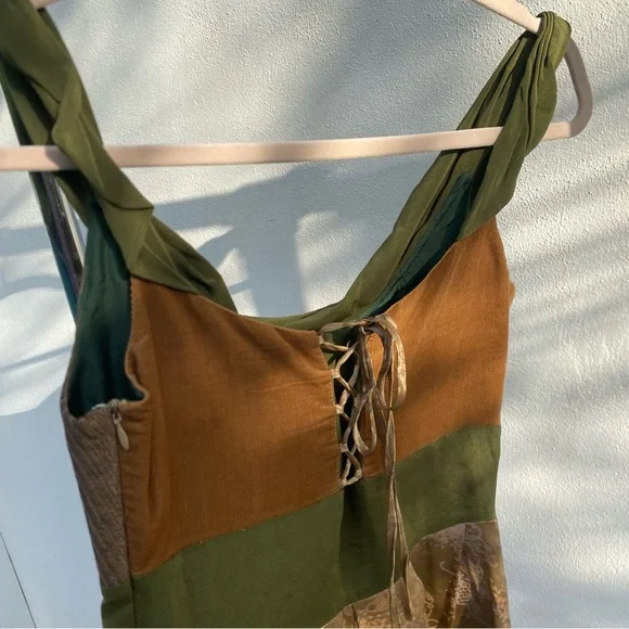 Tocca Green & Toffee Silk & Wool Fairy Dress Size 2 - Picture 8 of 11